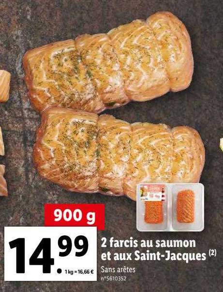 2 farcis au saumon et aux saint-jacques