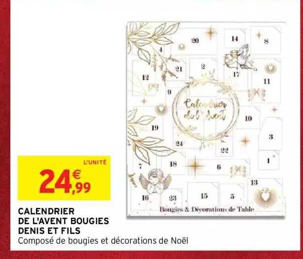 calendrier de l'avent bougies denis et fils