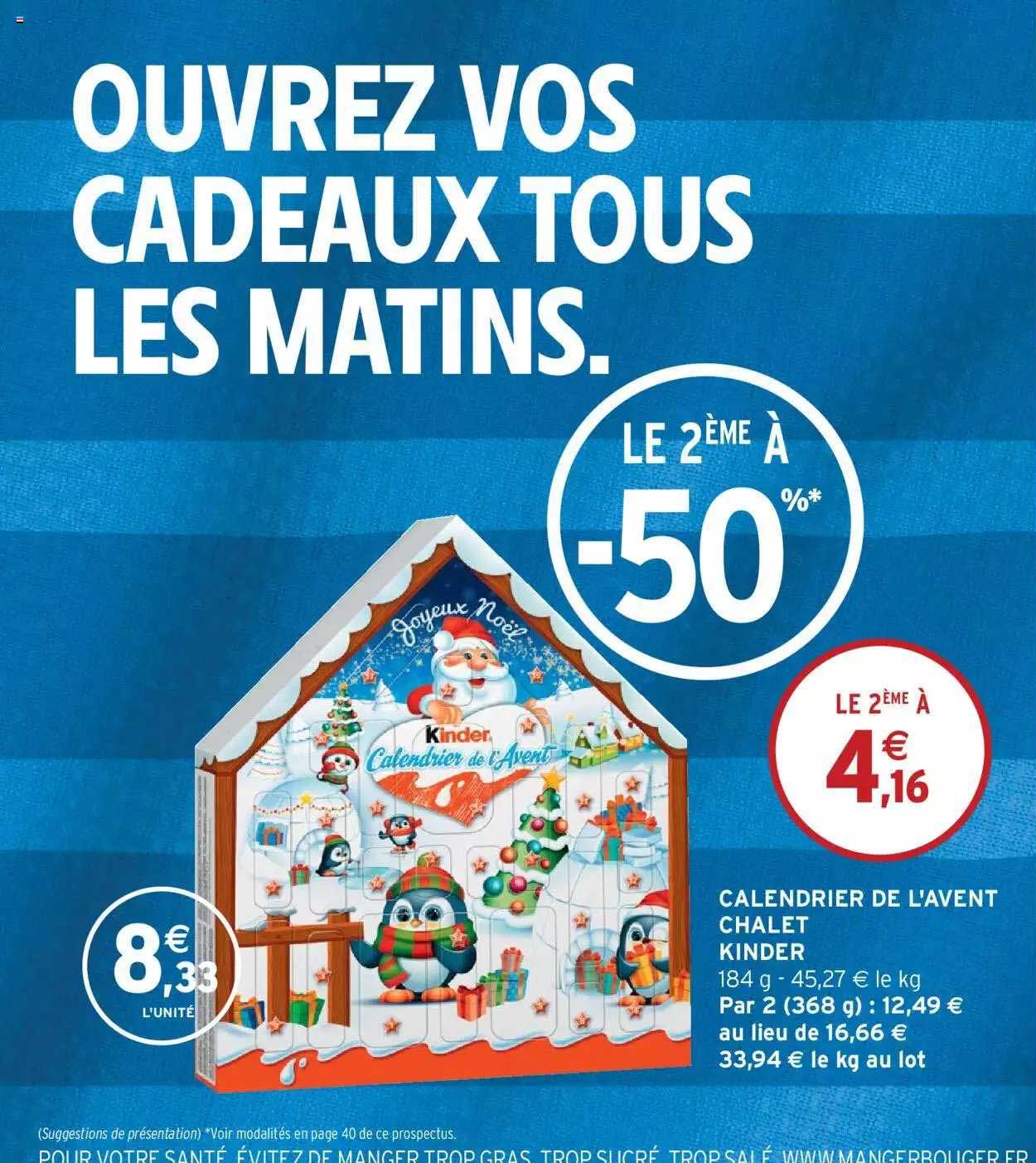 calendrier de l'avent chalet kinder