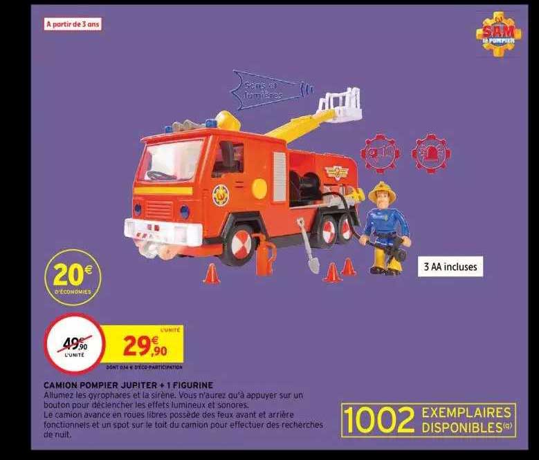 camion pompier jupiter + 1 figurine