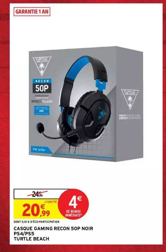 casque gaming recon 50p noir ps4-ps5 turtle beach
