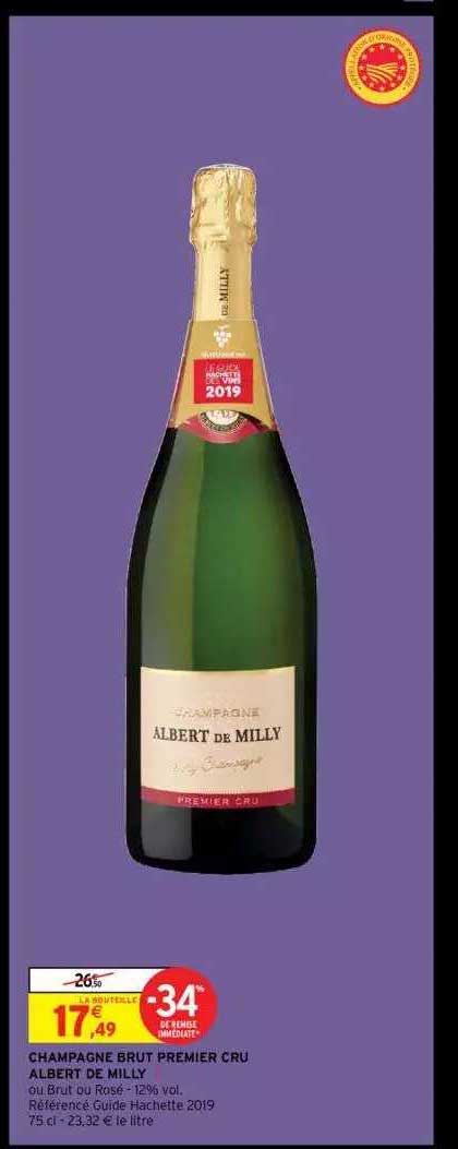 champagne brut premier cru albert de milly
