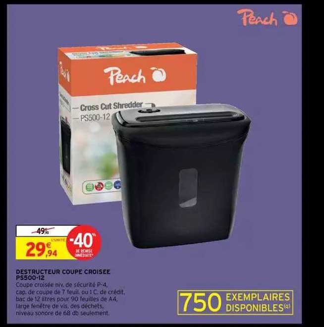 destructeur coupe croisée p5500-12 peach