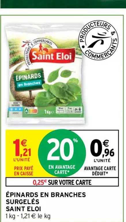 épinards en branches surgelés saint éloi