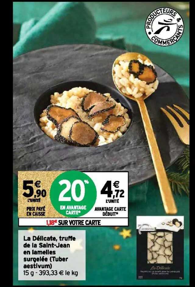 la délicate, truffe de la saint-jean en lamelles surgelée (tuber aestivum)