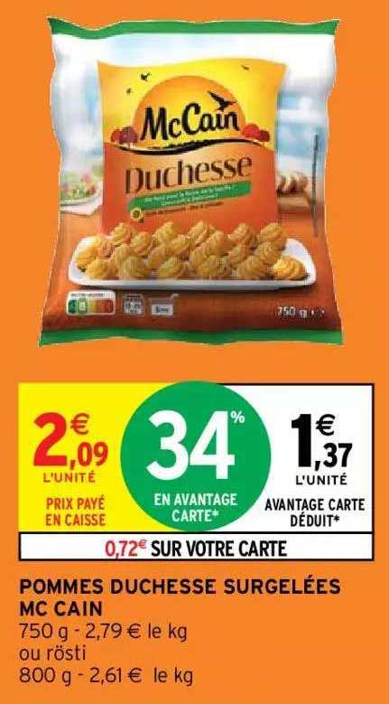 Pommes Duchesse Surgelées Mc Cain