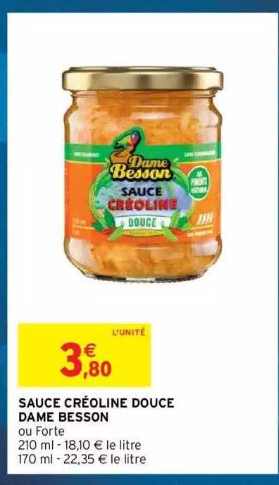 sauce créoline douce dame besson