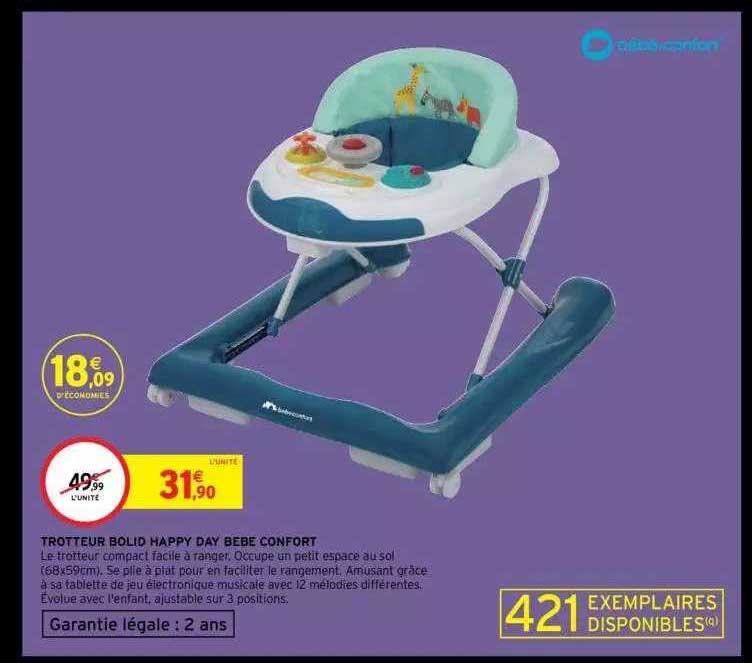 trotteur bolid happy day bébé confort