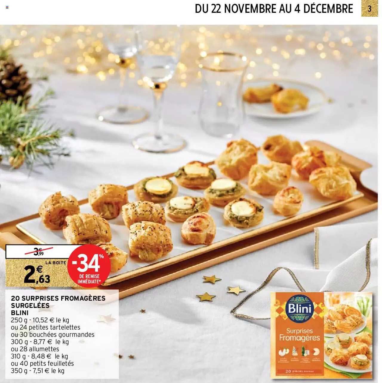 20 surprises fromagères surgelées blini