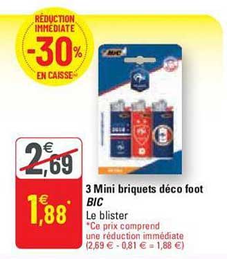 3 Mini Briquets Déco Foot Bic