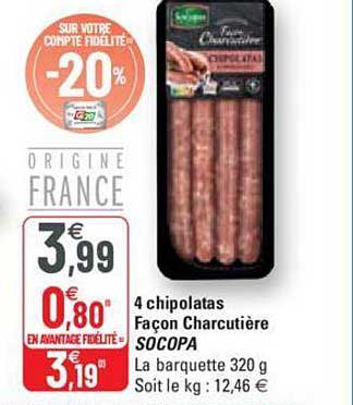 4 chipolatas façon charcutière socopa