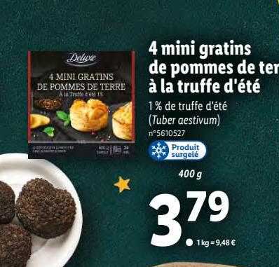 4 mini gratins de pommes de terre à la truffe d'été deluxe