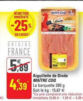 aiguillette de dinde maître coq