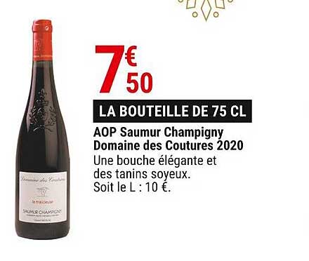 aop saumur champigny domaine des coutures 2020