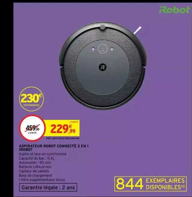 Aspirateur Robot Connecté 2 En 1 Irobot