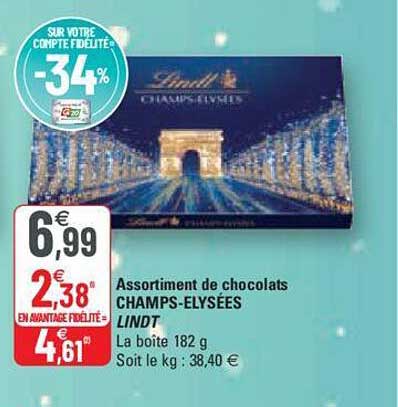 assortiment de chocolats champs-élysées lindt