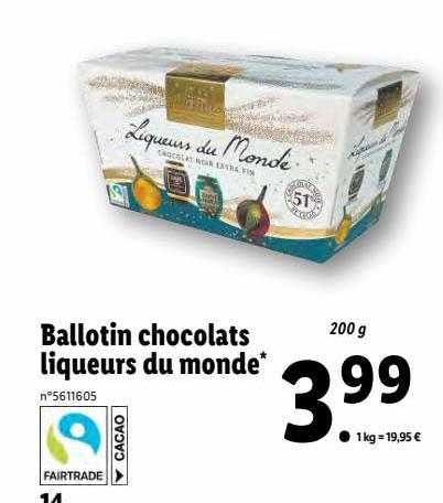 Ballotin Chocolats Liqueurs Du Monde Favorina