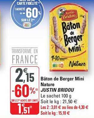 bâton de berger mini nature justin bridou