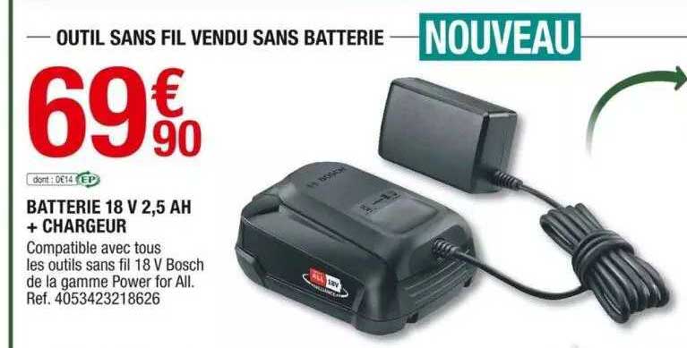 Batterie 18v 2,5 Ah + Chargeur