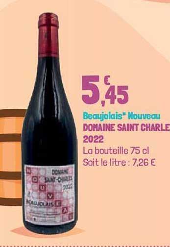 beaujolais nouveau domaine saint charle 2022