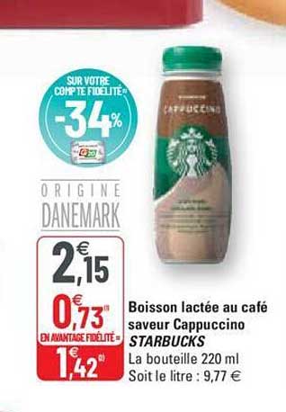 boisson lactée au café saveur cappuccino starbucks