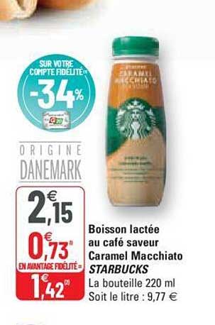 boisson lactée au café saveur caramel macchiato starbucks