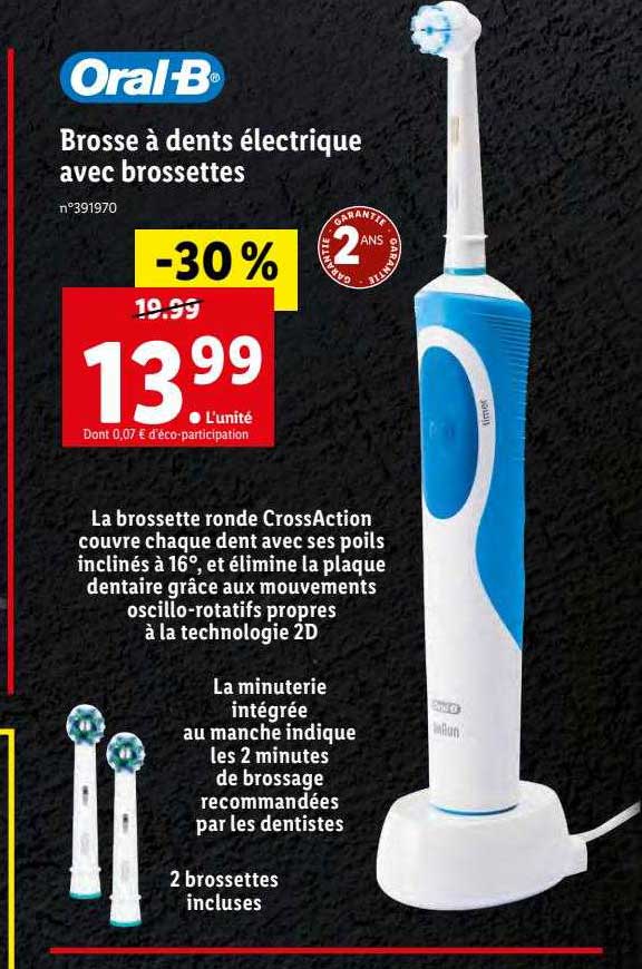 brosse à dents électrique avec brossettes oral-b
