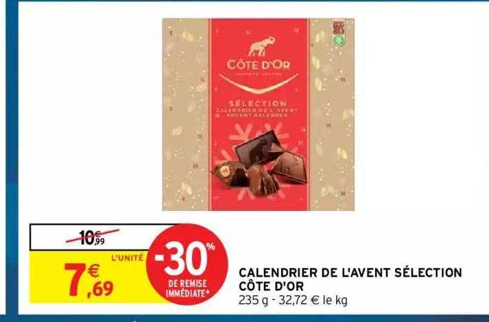 calendrier de l'avent sélection côte d'or