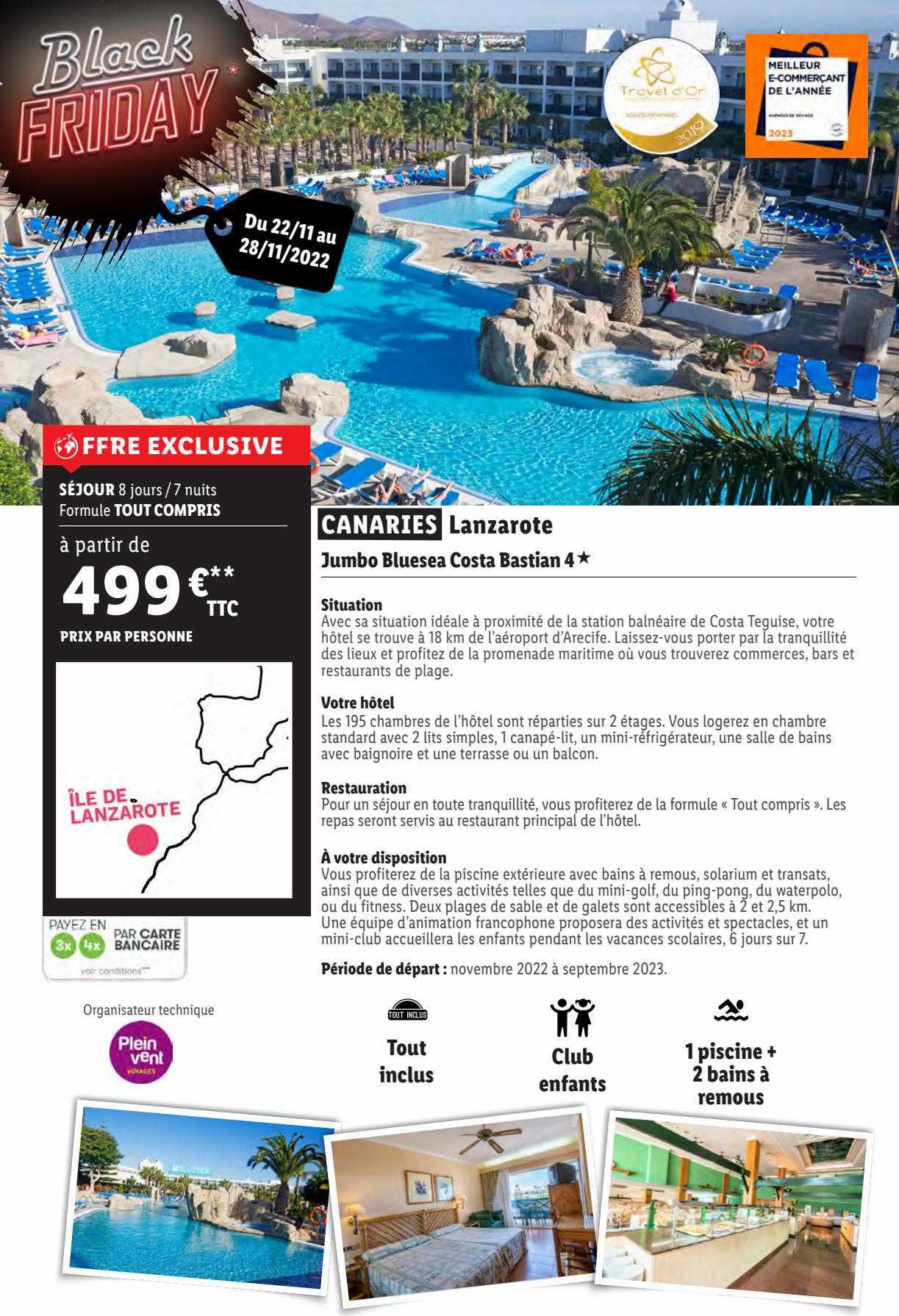 canaries lanzarote : jumbo bluesea costa bastian 4*