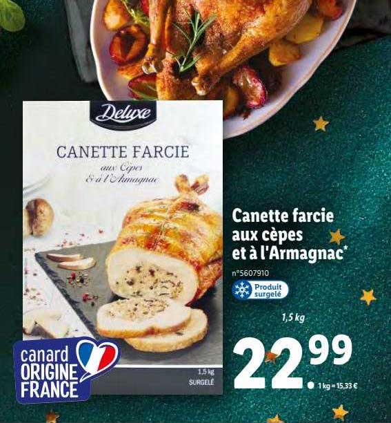 canette farcie aux cèpes et à l'armagnac deluxe