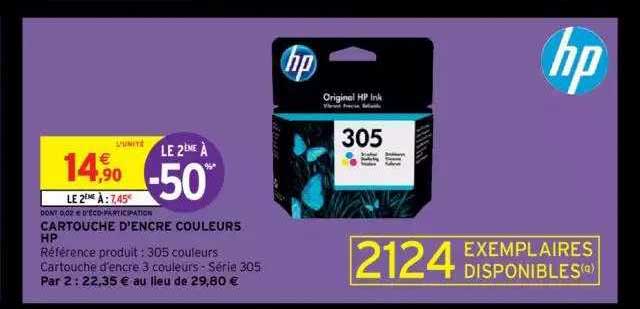cartouche d'encre couleurs hp
