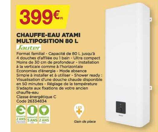 chauffe-eau atami multiposition 80l sauter