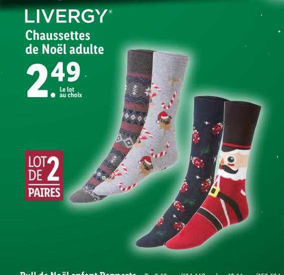 Chaussettes De Noël Adulte Livergy