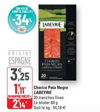 chorizo pata negra labeyrie