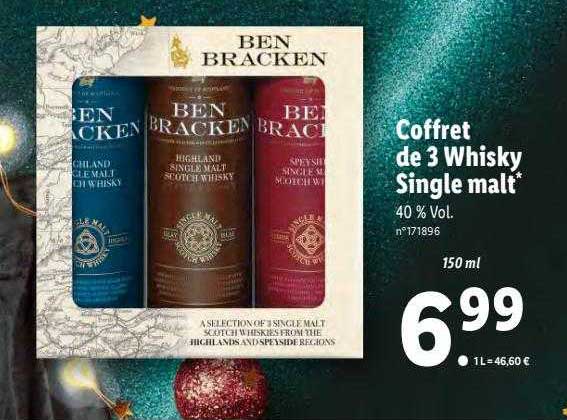 coffret de 3 whisky single malt ben bracken