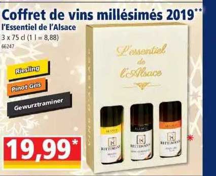 coffret de vins millésimés 2019 l'essentiel de l'alsace
