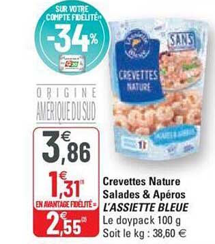 crevettes nature salades & apéros l'assiette bleue