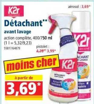 détachant avant lavage k2r