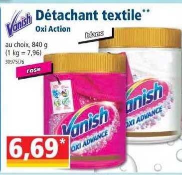 détachant textile oxi action vanish