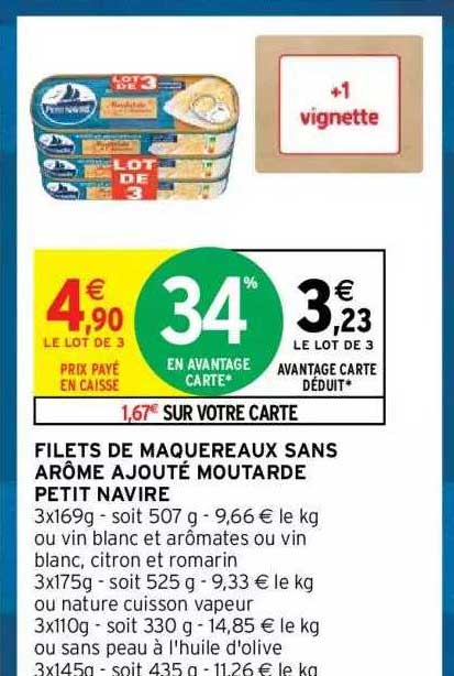 filets de maquereaux sans arôme ajouté moutarde petit navire