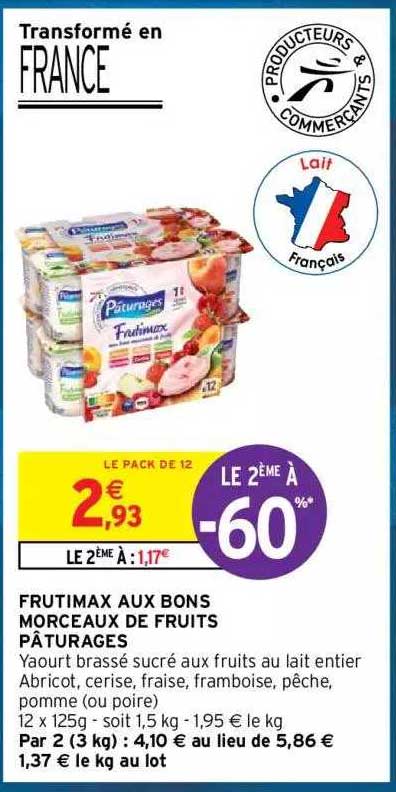 frutimax aux bons morceaux de fruits pâturages