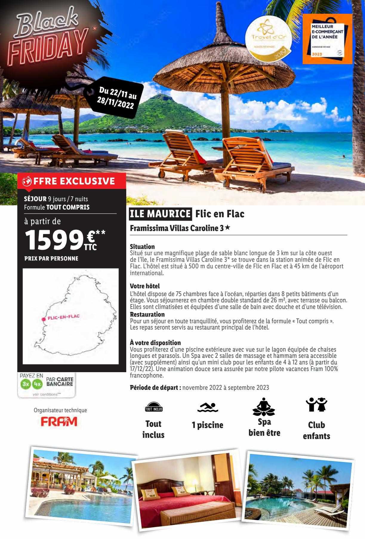 île maurice fllic en flac : framissima villas caroline 3*