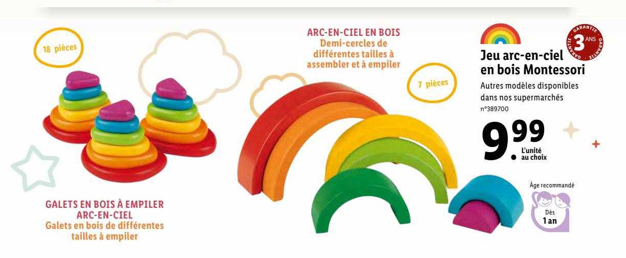 jeu arc-en-ciel en bois montessori