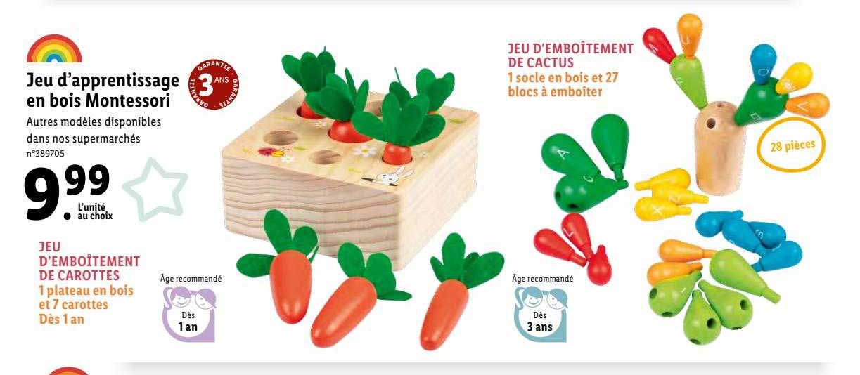 Jeu D'apprentissage En Bois Montessori