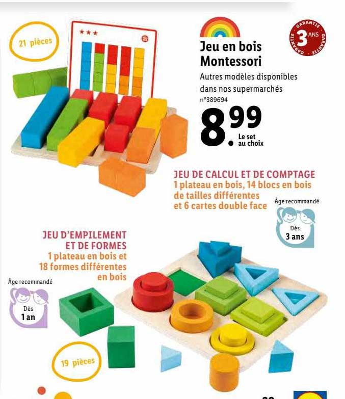 Jeu En Bois Montessori