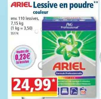 lessives en poudres couleur ariel