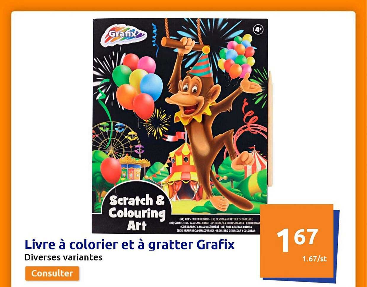 livre à colorier et à gratter grafix