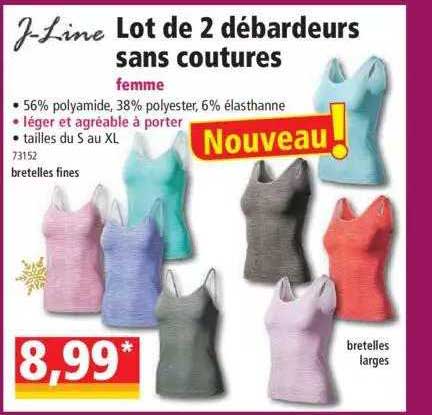 lot de 2 débardeurs sans coutures femme j-line