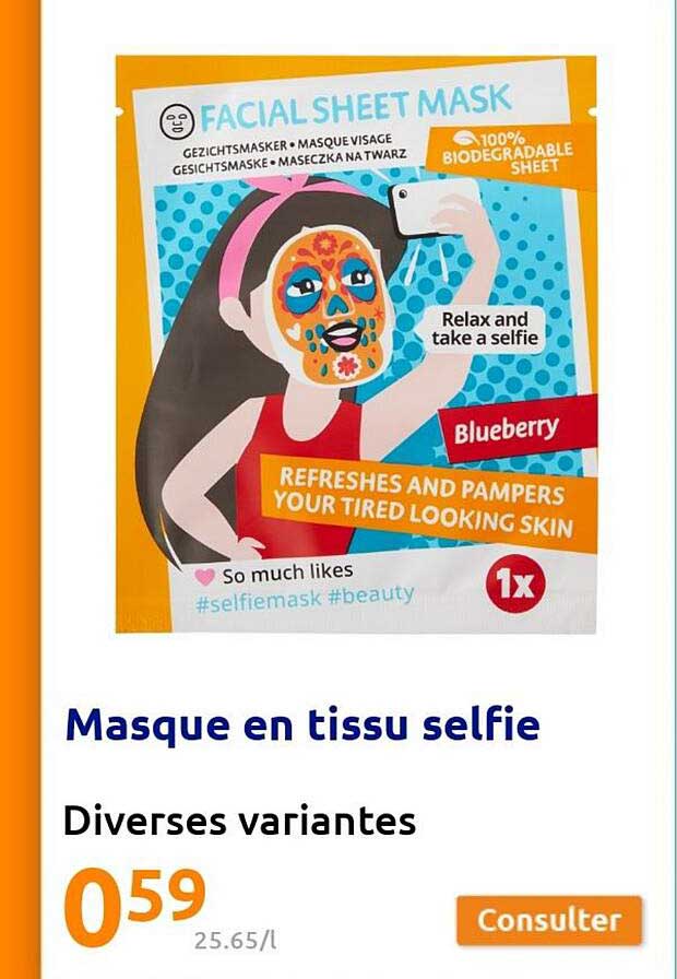masque en tissu selfie