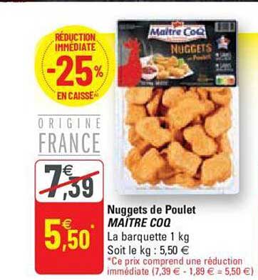 nuggets de poulet maître coq